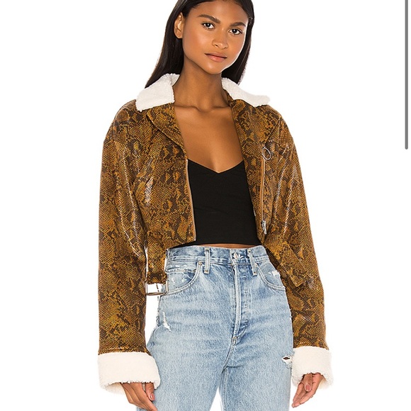 Crop snakeskin jacket - Picture 1 of 4